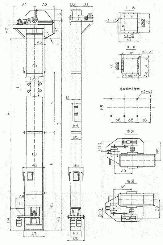 TH斗式提升机内部结构图纸展示